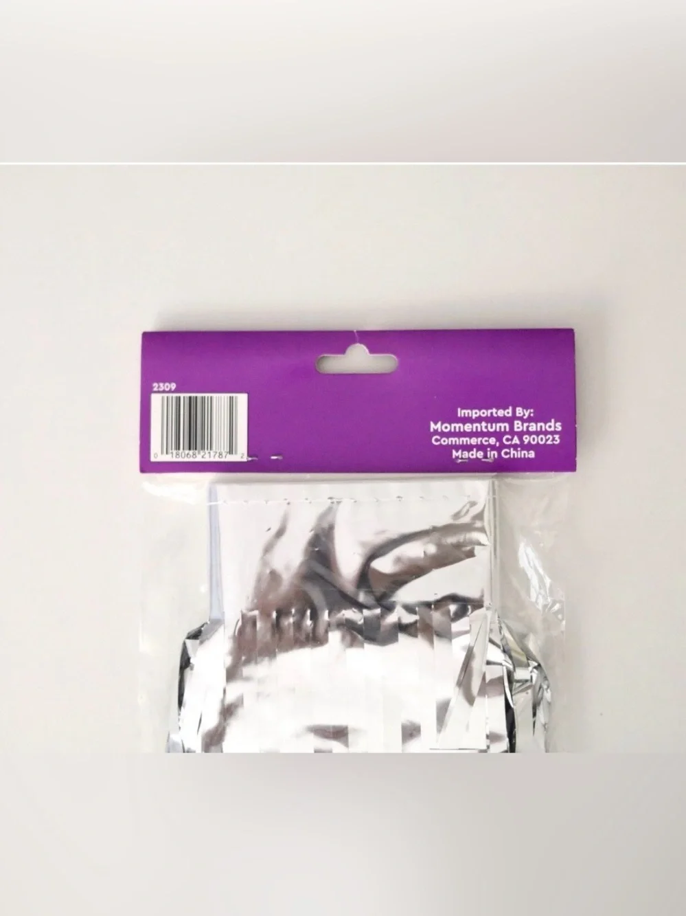 Silver Metallic Party Foil Fringe Banner Garland– Party Decoration, 9.84”x118”